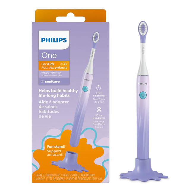 Philips One for Kids by Sonicare Battery Electric Toothbrush, Purple, HY1130/01 🍁 All In One Marketplace Canada