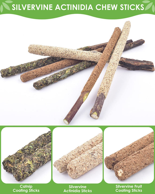 TINDTOP Silvervine Sticks for Cats, 10 Pack Natural Catnip Chew Toys for Kittens Teeth Cleaning, Matatabi Dental Care, Increase Appetite, Calm Cat Anxiety and Stress, Aggressive Chewers Cat Dental Toy 🍁 All In One Marketplace Canada