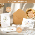 Thank You Cards with Envelopes - 32 Pack Wildflower Blank Cards With Adhesive Envelopes & Matching Stickers Perfect for Wedding, Bridal Showers, Baby Showers,Birthday, All Occasion 🍁 All In One Marketplace Canada