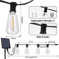 Lomotech Solar String Lights Outdoor Waterproof, 50FT 17+2 LED Shatterproof ST38 Bulbs, Solar String Lights with Remote & Timer, USB & Solar Powered Patio Lights for Outside Backyard Garden Porch 🍁 All In One Marketplace Canada