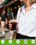 Goodluck 100 Pack 16oz Plastic Cups with Lids and Straws, Clear Disposable Iced Coffee Cups, Food Safe Cold Drink Cups for Bubble Tea, Smoothies & Shakes, BPA Free 🍁 All In One Marketplace Canada