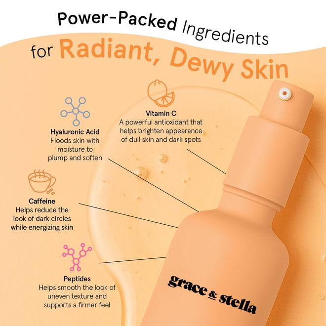 grace & stella Vitain C Serum (50ml /1.7 fl oz) - Brightening Vitamin C Face Serum with Hyaluronic Acid - To Reduce Dullness & Dark Spots - Vegan Skincare 🍁 All In One Marketplace Canada