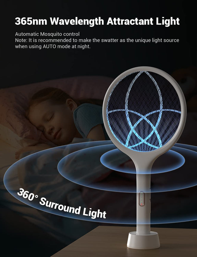 YISSVIC Bug Zapper Racket 4000 Volt Electric Fly Swatter Fly Zapper Indoor Outdoor Dual Modes with Attractant Light Rechargeable 🍁 All In One Marketplace Canada
