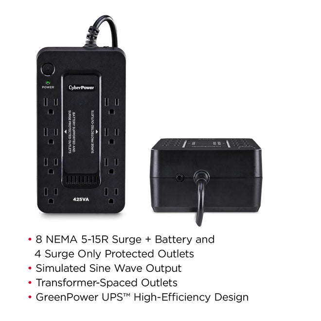 CyberPower ST425 Standby UPS Battery Backup and Surge Protector, 425VA/260W, 8 Outlets, Compact, UL Certified 🍁 All In One Marketplace Canada