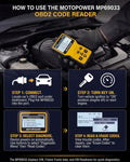 MOTOPOWER MP69033 Car OBD2 Scanner Code Reader Engine Fault Scanner CAN Diagnostic Scan Tool for All OBD II Protocol Cars Since 1996, Yellow 🍁 All In One Marketplace Canada
