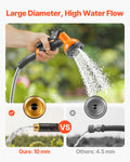 VEVOR Metal Garden Hose 100 ft, Rust Proof Stainless Steel Water Hose, Heavy Duty Backyard Hose with 10 Function Nozzle, No-Kink & Flexible Water Pipe, Lightweight Metal Hose for Yard, Outdoor 🍁 All In One Marketplace Canada