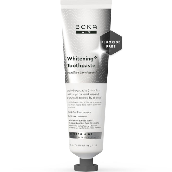 Boka Fluoride Free Toothpaste, Nano Hydroxyapatite Toothpaste, Appropriate for Sensitive Teeth, for Adult, Kids Oral Care - Whitening * Refresh Mint, 4 Fl Oz (113g) 1Pk 🍁 All In One Marketplace Canada