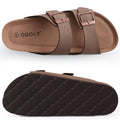 ODOLY Women Cork Footbed Slide Sandal, Arch Support Summer Outdoor Sandals with Adjustable Buckle for Women and Men, Brown 39 (8-8.5 Women/6.5-7 Men) 🍁 All In One Marketplace Canada