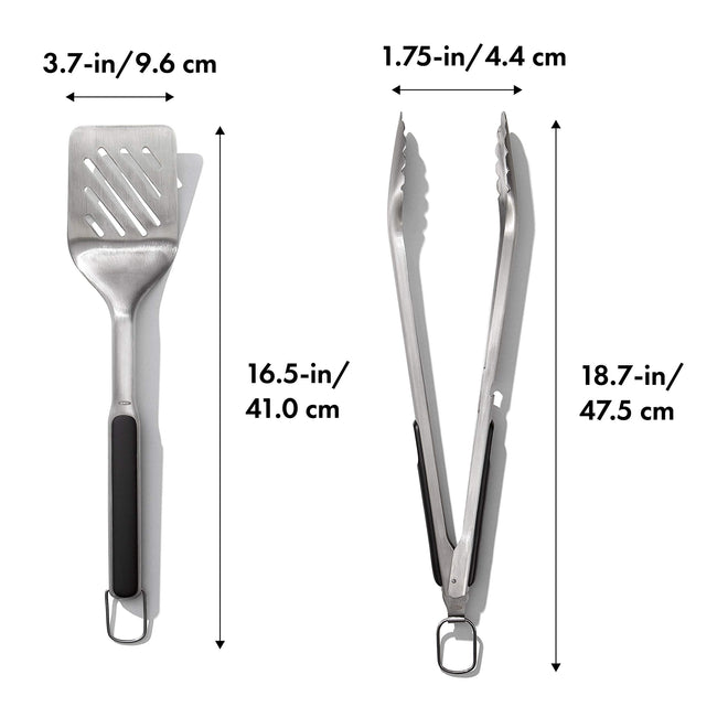 OXO Good Grips Grilling Tools, Tongs and Turner Set, Black 🍁 All In One Marketplace Canada