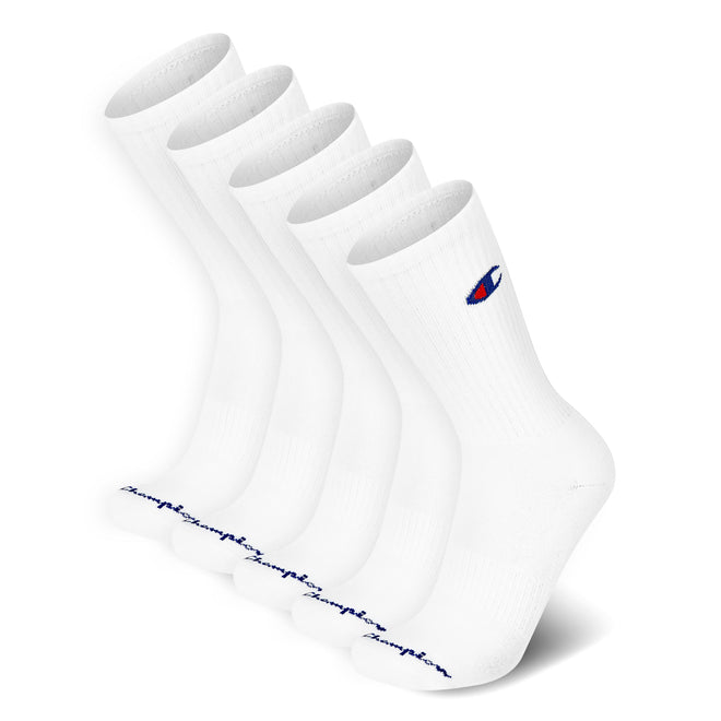 Champion Mens Men’s Crew Socks – 5 Pack Cushioned Crew Socks Moisture-wicking Breathable Reinforced Heel & Toe (Size: 6-12.5), White, 6-12 🍁 All In One Marketplace Canada