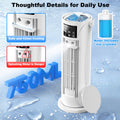Portable Air Conditioners, 120 °rotating tower fan, portable AC for 3 wind speeds,Storm mode, 8H timing, Evaporative Air Cooler with remote control,750ML water tank, spray,cooling fan for home - white 🍁 All In One Marketplace Canada