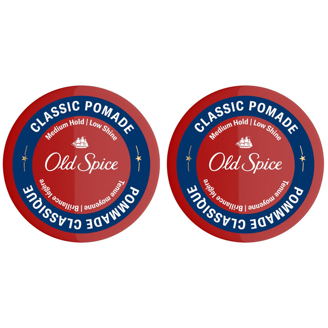 Old Spice Hair Styling Pomade for Men, Medium Hold No Shine, 126 g Total (2 Count of 63 g Each) 🍁 All In One Marketplace Canada