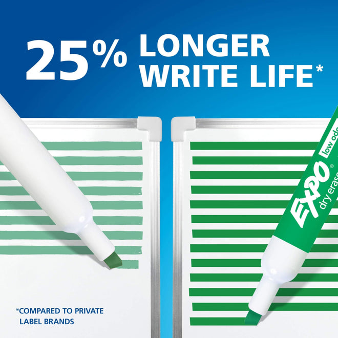 EXPO Dry Erase Markers, Low Odour Ink, Assorted Colours, Chisel Tip, 12 Count 🍁 All In One Marketplace Canada