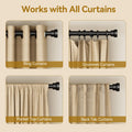 YaFex Curtain Rod 32-84 Inch, Heavy Duty 1 Inch Adjustable Curtain Pole, Black Long Curtains Rods for Window, Modern Design, Easy Installation 🍁 All In One Marketplace Canada