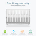 Dream On Me Synergy 5-in-1 Convertible Crib in White, Greenguard Gold Certified, BSA Certified, 3 Mattress Height Settings, Classic Nursery Furniture 🍁 All In One Marketplace Canada