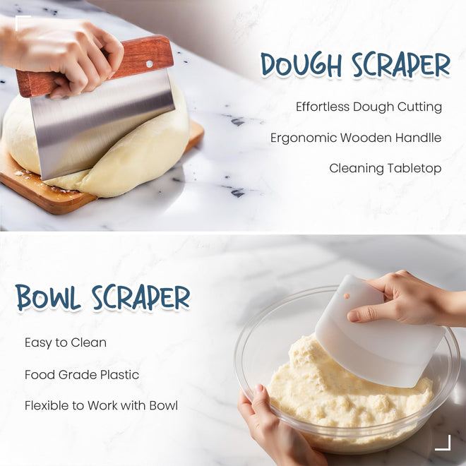Glimsax Banneton Proofing Basket Set of 2, 9" Round & 10" Oval for Sourdough Baking, Bread Making Accessories and Tools Starter Kit, Gifts for Beginner and Professional Bakers 🍁 All In One Marketplace Canada