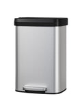 Garvee 13 gal / 50 L Stainless Steel Trash Can with Lid, Large Garbage Can for Kitchen, Rustproof Step-on Kitchen Metal Trash Bin with Liner Rim, Rear Handle, Soft Close Plastic Lid, Silver 🍁 All In One Marketplace Canada
