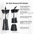 Manual Ear Wax Removal Kit - One-Hand Control Ear Cleaner Tool, Easy to Use Ear Irrigation Flushing System with Soft Silicone Tip for Effective & Safe to Clean Ear Built Up Wax Home Use(Black) 🍁 All In One Marketplace Canada