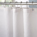 Waffle Weave Shower Curtain with Stainless Steel Hooks - 256 GSM Heavy Duty Fabric Bath Curtains, Hotel Luxury Quality, Water Resistant, Machine Washable, Weighted Hem, 72 x 72 Inches (White) 🍁 All In One Marketplace Canada