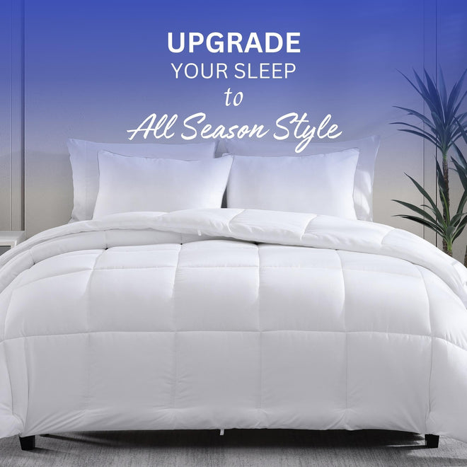 Comforter Twin Size Goose Down Alternative Microfiber Quilted Solid Comforter/Duvet Insert - Ultra Soft Hypoallergenic Bedding - Medium Warmth for All Seasons Twin Comforter - White 🍁 All In One Marketplace Canada