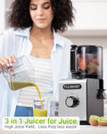 Juicer Machine, 6.5" Large Feed Chute Cold Press Juicer with 350W, Slow Masticating Juicer for Whole Vegetables & Fruits, High Juice Yield, Easy to Clean, Black 🍁 All In One Marketplace Canada