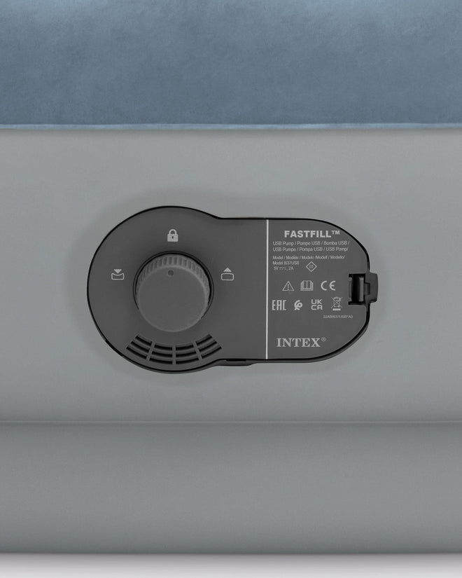 INTEX 64157E Dura-Beam Plus Mid-Rise Air Mattress: Fiber-Tech – Twin Size – Built-in USB Electric Pump – 14in Bed Height – 300lb Weight Capacity 🍁 All In One Marketplace Canada