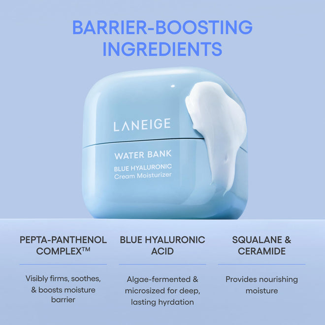 LANEIGE Water Bank Blue Hyaluronic Cream Moisturizer Refill: Hydrating Korean Face Cream with Squalane & Ceramide for Skin Barrier Support, Dermatologist-Tested 🍁 All In One Marketplace Canada