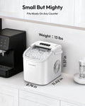 EUHOMY Countertop Ice Maker Machine with Handle, 26lbs Per Day, 9 Ice Cubes Ready in 6 Mins, Auto-Cleaning Portable Ice Maker with Basket and Scoop, for Home/Kitchen/Camping/RV (White) 🍁 All In One Marketplace Canada