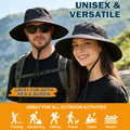 EINSKEY Sun Hat for Men/Women, Waterproof Wide Brim Bucket Hat UV Protection Boonie Hat for Fishing Hiking Garden Beach Black 🍁 All In One Marketplace Canada