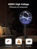 YISSVIC Bug Zapper Racket Electric Fly Swatter Fly Zapper Indoor Outdoor Rechargeable (Black-2 Piece) 🍁 All In One Marketplace Canada