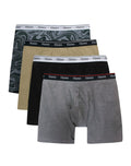 Hanes Originals Men's Boxer Briefs, Stretch Cotton Moisture-Wicking Underwear, Modern Fit Low Rise, Pack of 4, Grey/Black assortement, Size Large 🍁 All In One Marketplace Canada