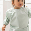 Tiny Twinkle Mess Proof Baby Bib, 2 Pack Long Sleeve Bib Outfit, Waterproof Bibs for Toddlers, Machine Washable, Tug Proof Sage + Charcoal 6-24M 🍁 All In One Marketplace Canada
