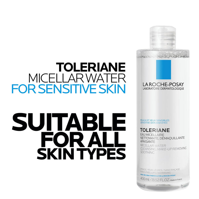 La Roche Posay Toleriane Micellar Water for Ultra Sensitive Skin, Cleanses and Removes Makeup, formulated with Glycerin & Thermal Spring Water, Hypoallergenic, Recommended by Dermatologists, 400ml 🍁 All In One Marketplace Canada