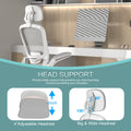 Mimoglad Office Chair, Comfy Desk Chair - High Back Ergonomic Computer Chair with Adjustable Lumbar Support & Headrest, Flip-up Armrests for Guitar Playing (Moon Grey) 🍁 All In One Marketplace Canada