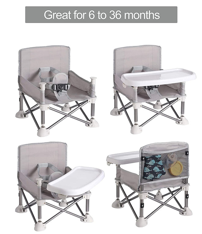PandaEar Portable Baby Seat Travel Chair| Compact Fold with Straps for Indoor/Outdoor Use| Great for Camping, Beach, Lawn |Toddlers, Kids, Boys, Girls (Neural Seat) 🍁 All In One Marketplace Canada