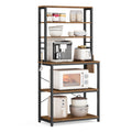 VASAGLE Coffee Bar, Baker’s Rack for Kitchen with Storage, 6-Tier Kitchen Shelves with 6 Hooks, Microwave Stand, Industrial, 15.7 x 23.6 x 65.7 Inches, Rustic Brown and Black UKKS024B01 🍁 All In One Marketplace Canada