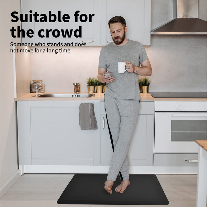 Art3d Anti Fatigue Mat - 1/2 Inch Cushioned Kitchen Mat - Non Slip Foam Comfort Cushion for Standing Desk, Office or Garage Floor (17.3"x28", Black) 🍁 All In One Marketplace Canada