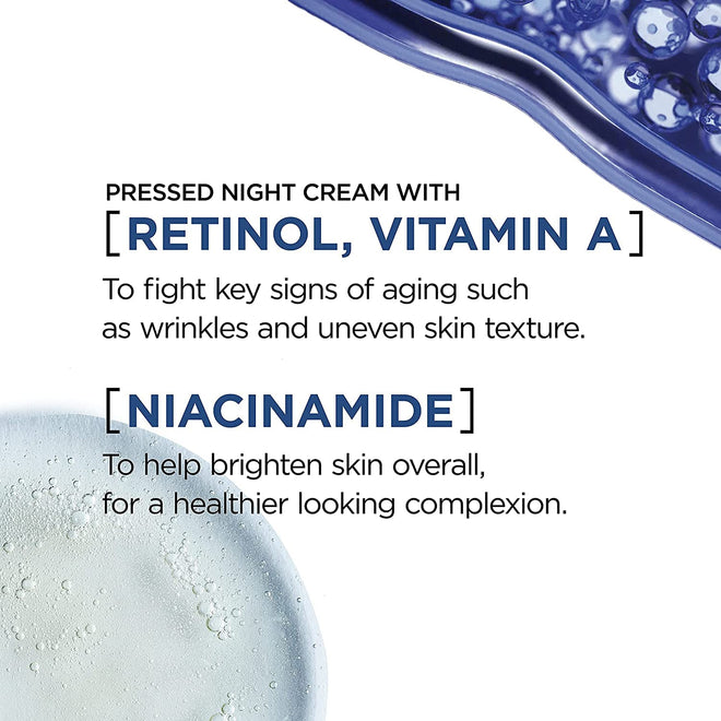 L'Oreal Paris Retinol Pressed Night Cream with Niacinamide, Reduces the Look of Wrinkles & Hydrates Skin, Revitalift Triple Power LZR, Skincare, 47 ml 🍁 All In One Marketplace Canada