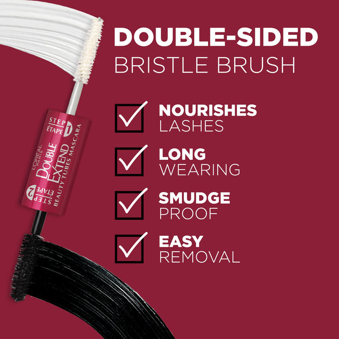 L’Oréal Paris Double Extend Tubing Mascara, Smudge-Free Formula Nourish Lashes, Beauty Tubes Lengthening, Blackest Black, 5ml 🍁 All In One Marketplace Canada