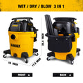 DEWALT 12 Gallon Poly Wet/Dry Vac, 5.5 HP Shop Vacuum Wet Vacuum Cleaner for Workshop, Jobsite, Commericial Area, Large Pick-Up Capacity, Yellow,DXV12P 🍁 All In One Marketplace Canada