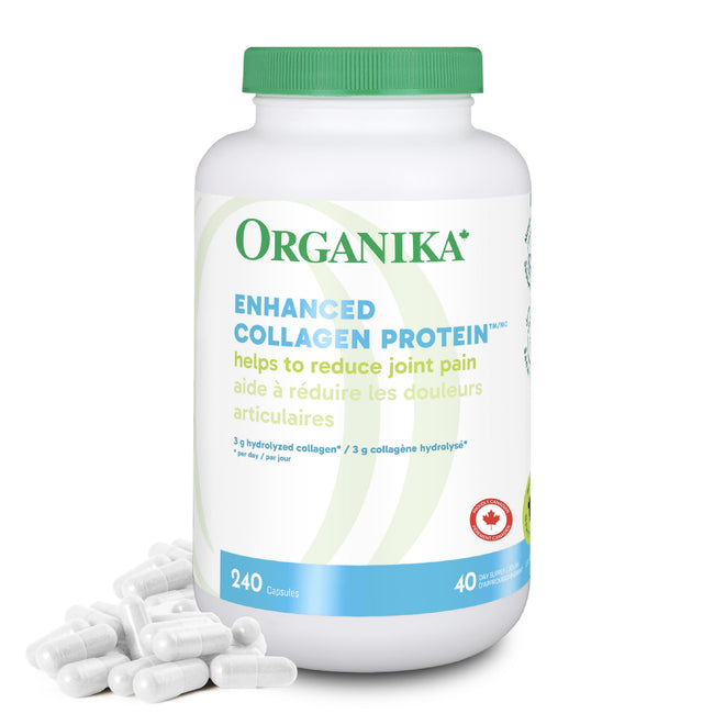 Organika Enhanced Collagen Protein Capsules - For Healthy Hair, Skin, Nails, Joints - Hydrolyzed For Better Absorption – Grass-Fed, Non-GMO - 240 Capsules 🍁 All In One Marketplace Canada