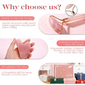 BAIMEI IcyMe Rose Quartz Roller & Gua Sha Set, Cooling Face Roller for Depuffing & Lymphatic Massage, Sculpting Tool for Face, Eyes & Neck, Smooth Skincare Gift for Women and Men 🍁 All In One Marketplace Canada