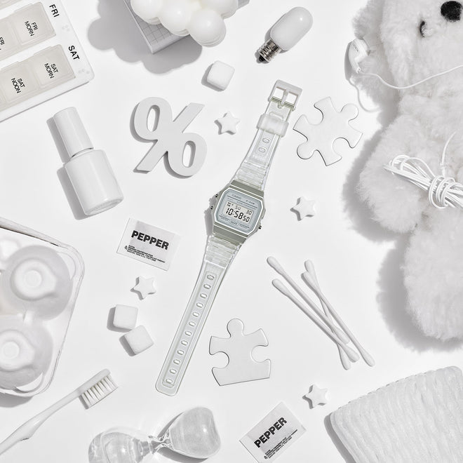 Casio Quartz Watch with Resin Strap, Clear, 20 (Model: F-91WS-7CF) 🍁 All In One Marketplace Canada