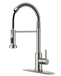FORIOUS Kitchen Faucets, Brushed Nickel Kitchen Sink Faucet with Pull Down Sprayer, Commercial Kitchen Faucet Stainless Steel, Classic Single Handle Pull Out Sink Faucets for RV Laundry Utility Room 🍁 All In One Marketplace Canada