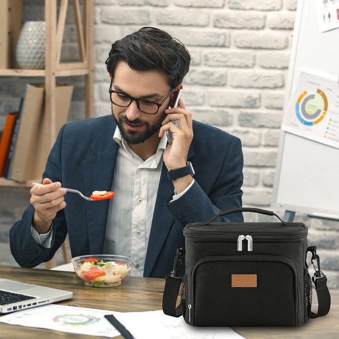 Lifewit Insulated Lunch Bag for Men, Reusable Lunch Box Women, Portable Cooler Freezable Soft Tote Bag Leakproof with Adjustable Shoulder Strap for Adult/Kid for Work/Picnic/School,Black 9L 🍁 All In One Marketplace Canada