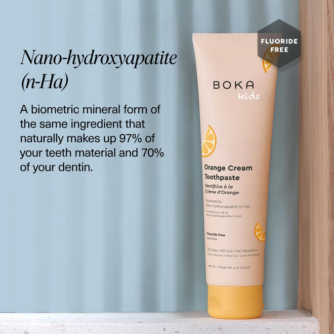 Boka Fluoride Free Toothpaste, Nano Hydroxyapatite, Training Toothpaste - Orange Cream Flavor, 4 Fl Oz (113g) 1Pk 🍁 All In One Marketplace Canada