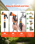 VEVOR Metal Garden Hose 100 ft, Rust Proof Stainless Steel Water Hose, Heavy Duty Backyard Hose with 10 Function Nozzle, No-Kink & Flexible Water Pipe, Lightweight Metal Hose for Yard, Outdoor 🍁 All In One Marketplace Canada