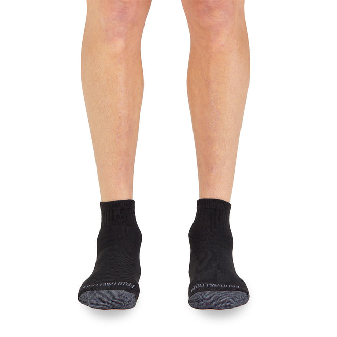 Fruit of the Loom mens 12 Pair Pack Dual Defense Cushioned Casual Sock, Black, 6-12 🍁 All In One Marketplace Canada