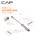 CAP Barbell Classic 7-Foot Olympic Bar, Chrome 🍁 All In One Marketplace Canada