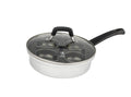 HENCKELS Non-Stick 4 Cup Egg Poacher with Glass Lid, Silver, Black, 🍁 All In One Marketplace Canada